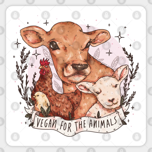 Vegan For The Animals Sticker by chiaraLBart